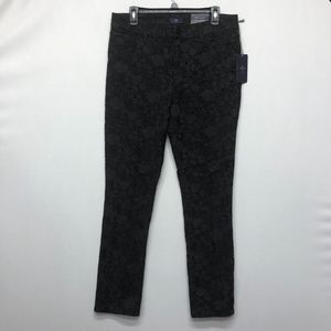 NWT NYDJ Women Floral Textured Denim Legging Jeans Size 12 Mid Rise M089 -9